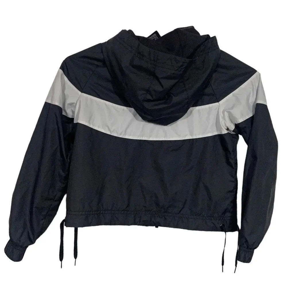 Nike Black Athletic Windbreaker Jacket
